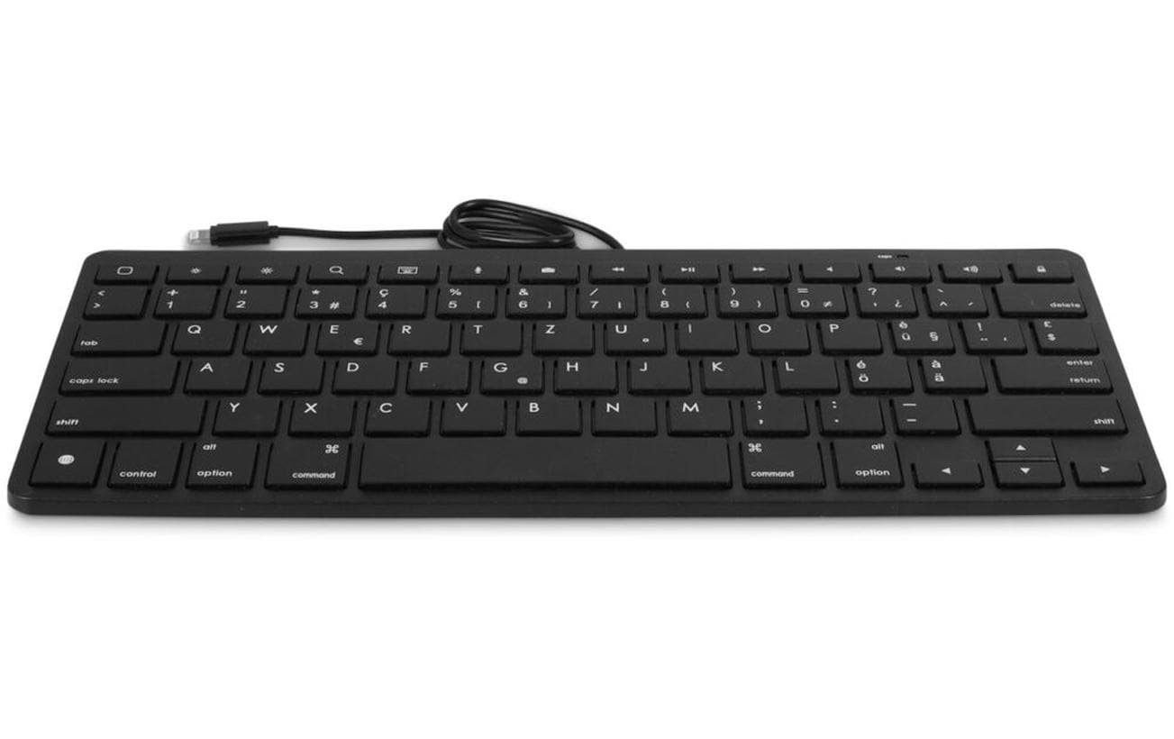 LMP Lightning KB – Tastatur, kabelgebunden (Lightning), CH-Layout (DE-CH), Scherenmechanik, Schwarz – für iPadOS & iOS