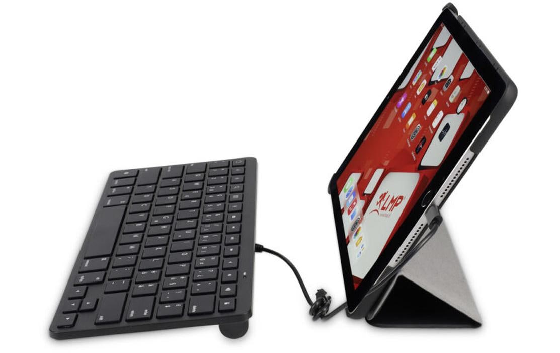LMP Lightning KB – Tastatur, kabelgebunden (Lightning), CH-Layout (DE-CH), Scherenmechanik, Schwarz – für iPadOS & iOS