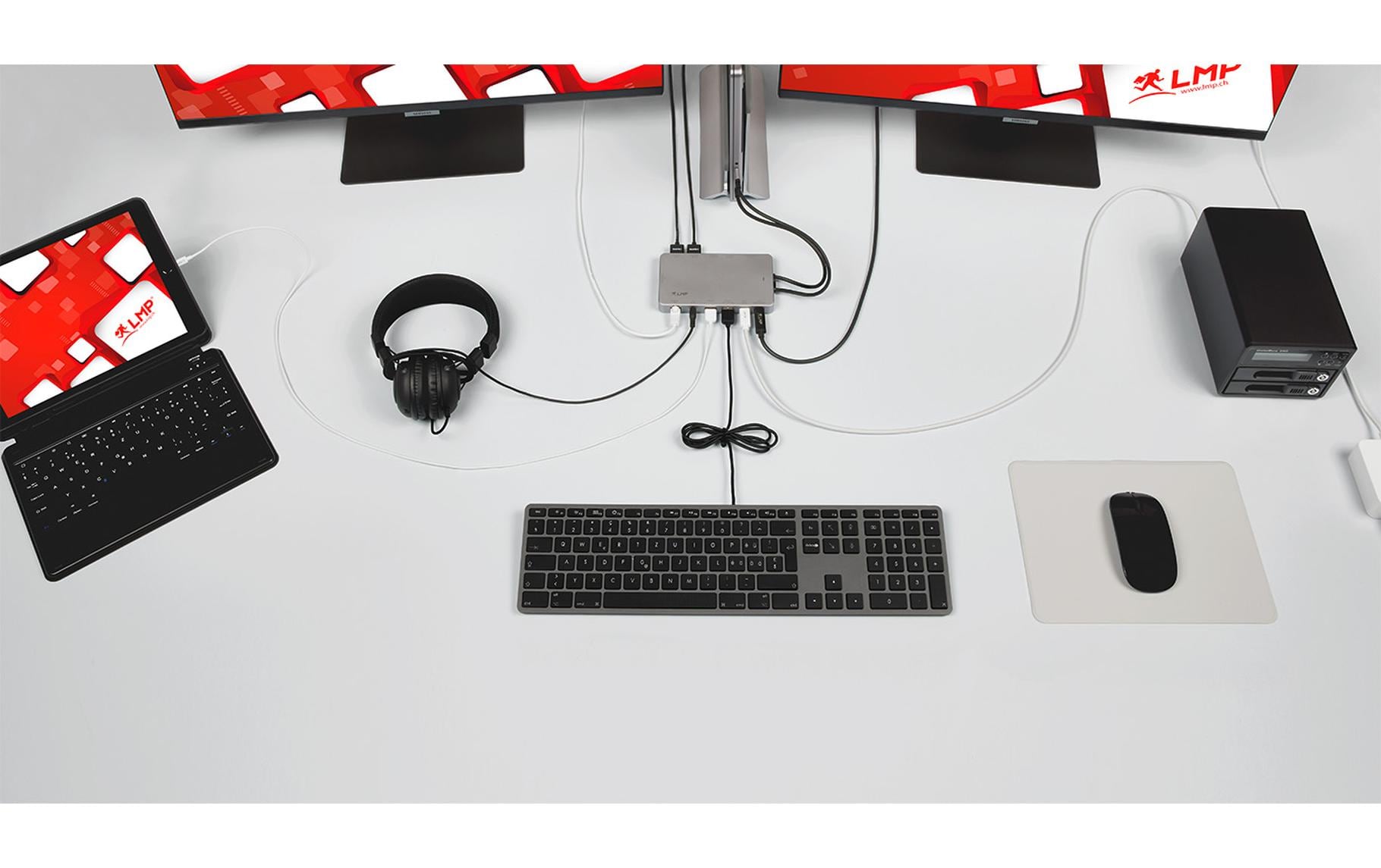 LMP KB-1243 – Tastatur, kabellos (Bluetooth), CH-Layout (DE-CH) – für Windows, macOS & iPadOS u. a.
