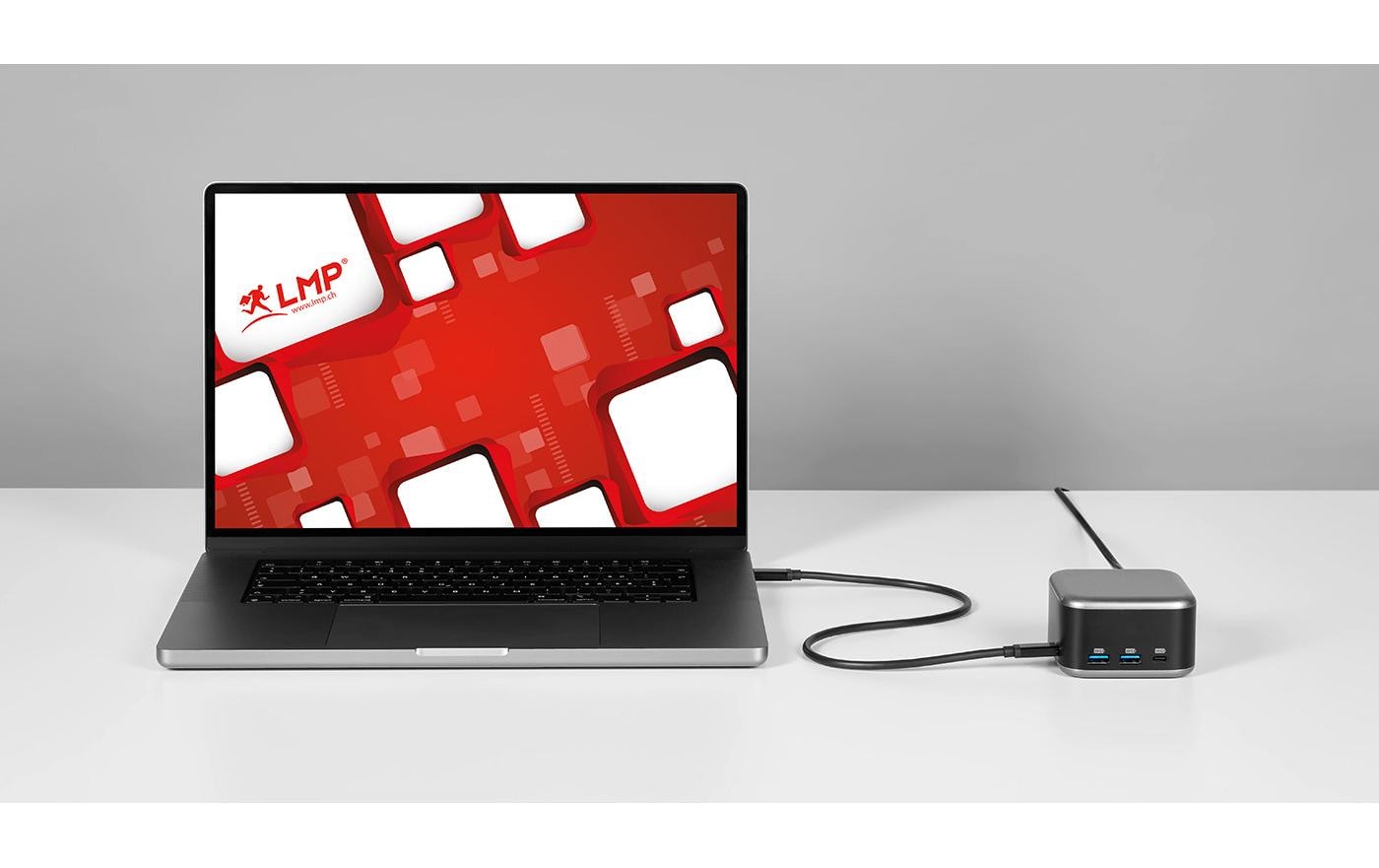 LMP 25189 Dockingstation – USB-C, 1× HDMI, 2× USB-A, 100 W PD, GbE, für Windows/Mac