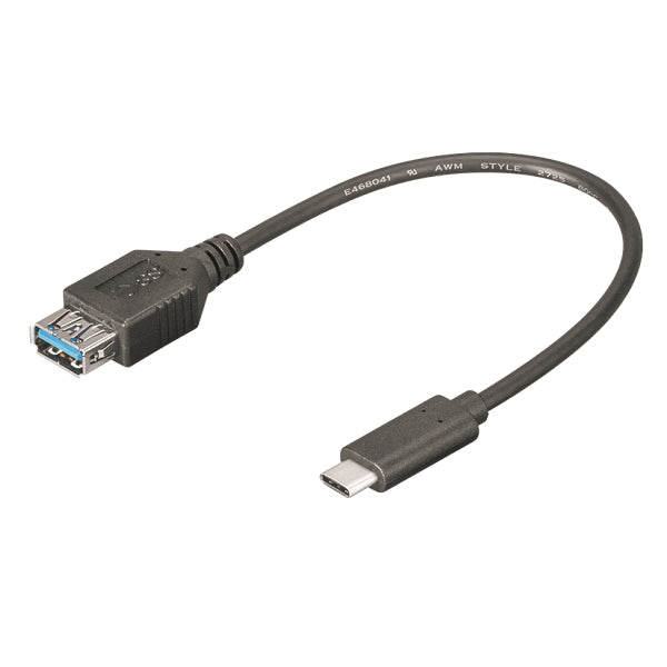M-Cab USB-C (Stecker) auf USB-A (Buchse) Adapter, USB 3.2 Gen 1, 20 cm