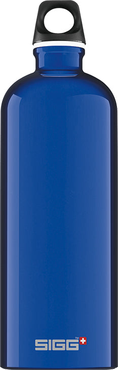 SIGG Traveller Trinkflasche 1,0 l – Aluminium, Schraubdeckel, Blau