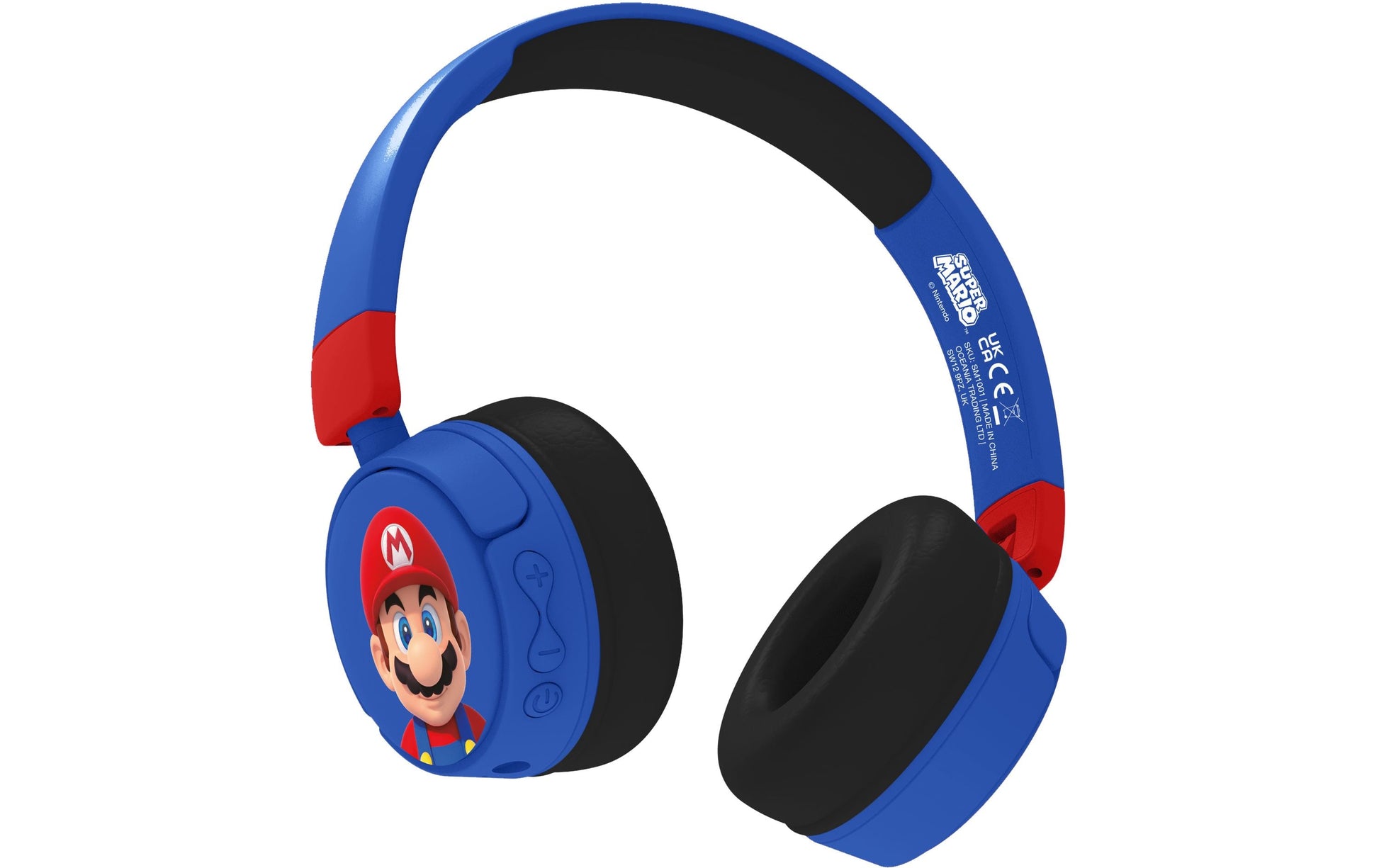 OTL Technologies OTL Super Mario V2 – Gaming-Headset (On-Ear) – Bluetooth 5.1 – für Kinder, Blau/Rot – bis 24 h