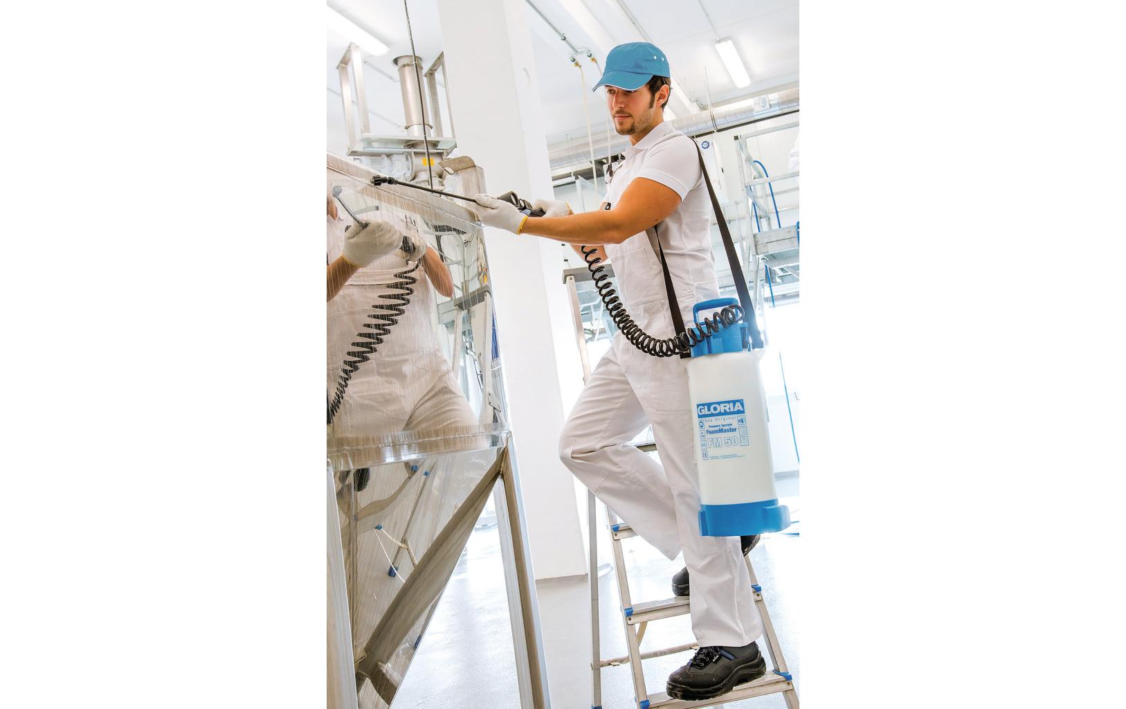 GLORIA FoamMaster FM50 – Schaumsprüher, 5 l, 3 bar, verstellbare Düse, Kunststoff, Blau/Weiss