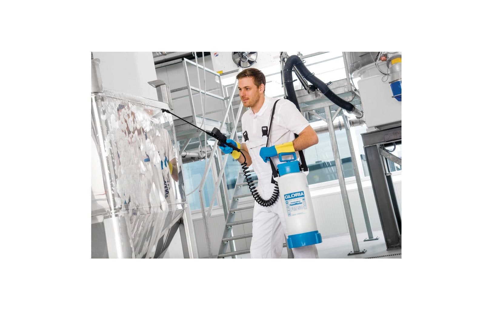 GLORIA FoamMaster FM50 – Schaumsprüher, 5 l, 3 bar, verstellbare Düse, Kunststoff, Blau/Weiss