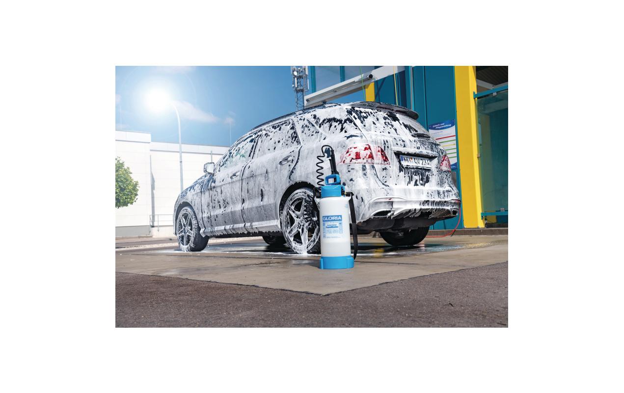 GLORIA FoamMaster FM50 – Schaumsprüher, 5 l, 3 bar, verstellbare Düse, Kunststoff, Blau/Weiss