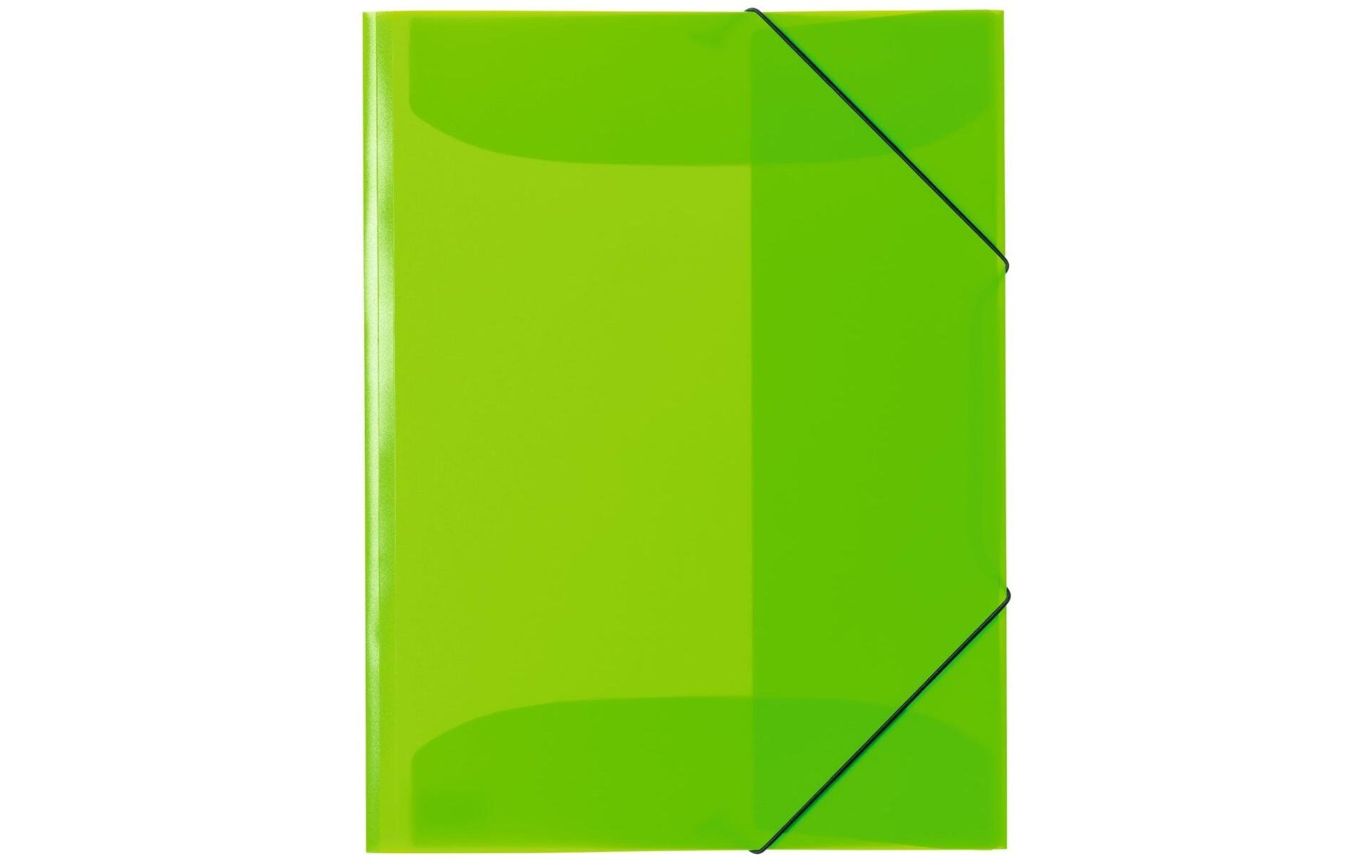 HERMA Gummibandmappe A3 – 3 Klappen, Polypropylen (PP), Grün, Füllhöhe 40 mm