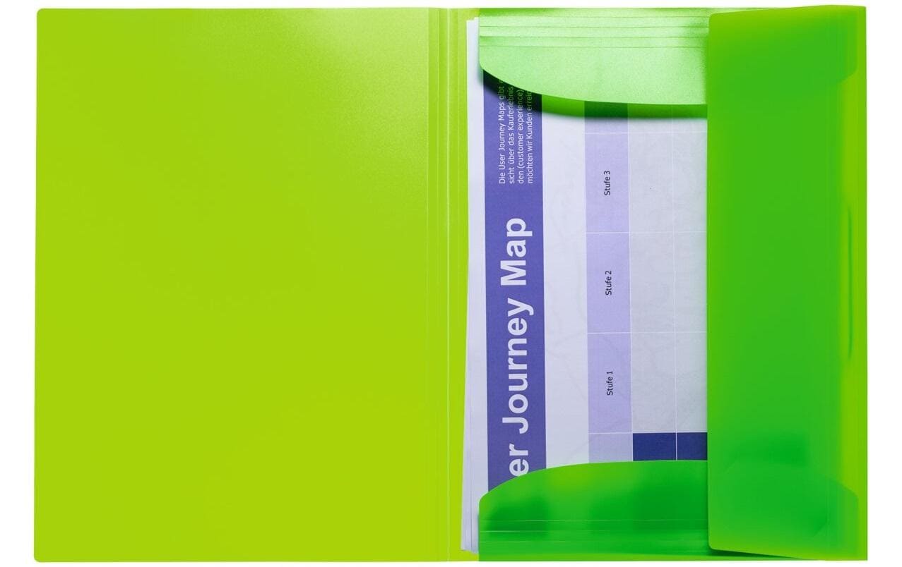 HERMA Gummibandmappe A3 – 3 Klappen, Polypropylen (PP), Grün, Füllhöhe 40 mm