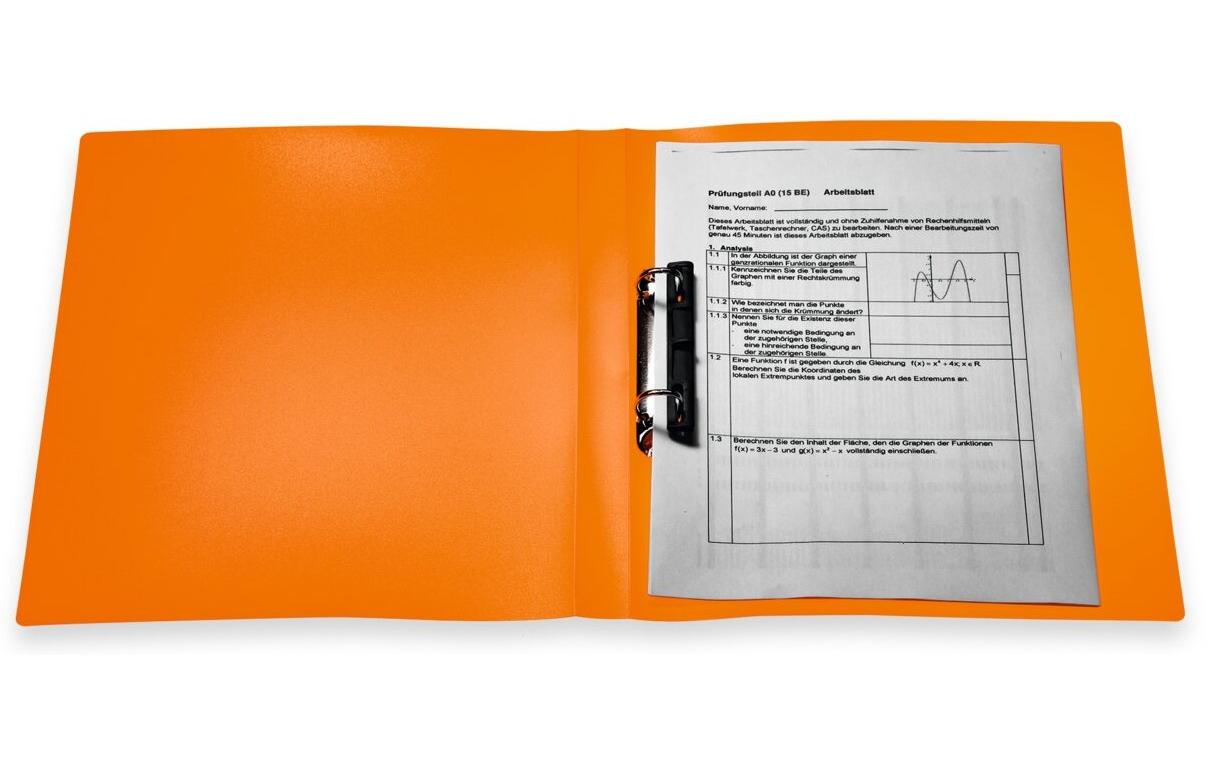 HERMA Zeigebuch – A4 Hochformat – 2-Ring, Rücken 35 mm – Neonorange, Kunststoff, mit Niederhalter