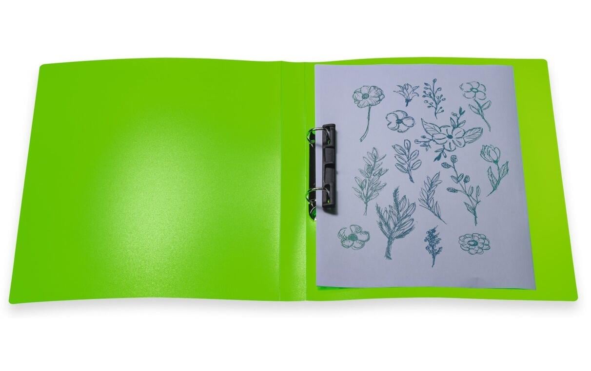 HERMA Ringbuch – A4 Hochformat – 2-Ring, Rücken 35 mm – Neongrün, Kunststoff, mit Niederhalter