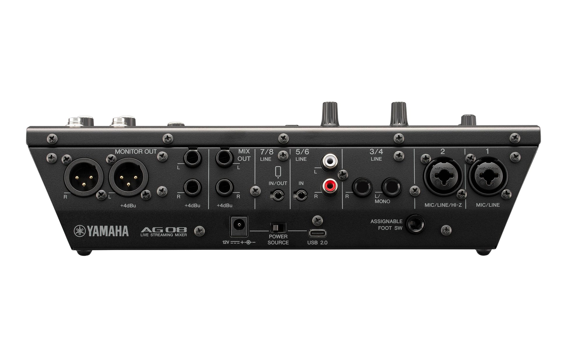Yamaha AG08 BL – 8-Kanal Mixer, USB-Audio-Interface, 3 Stereoeingänge, Schwarz