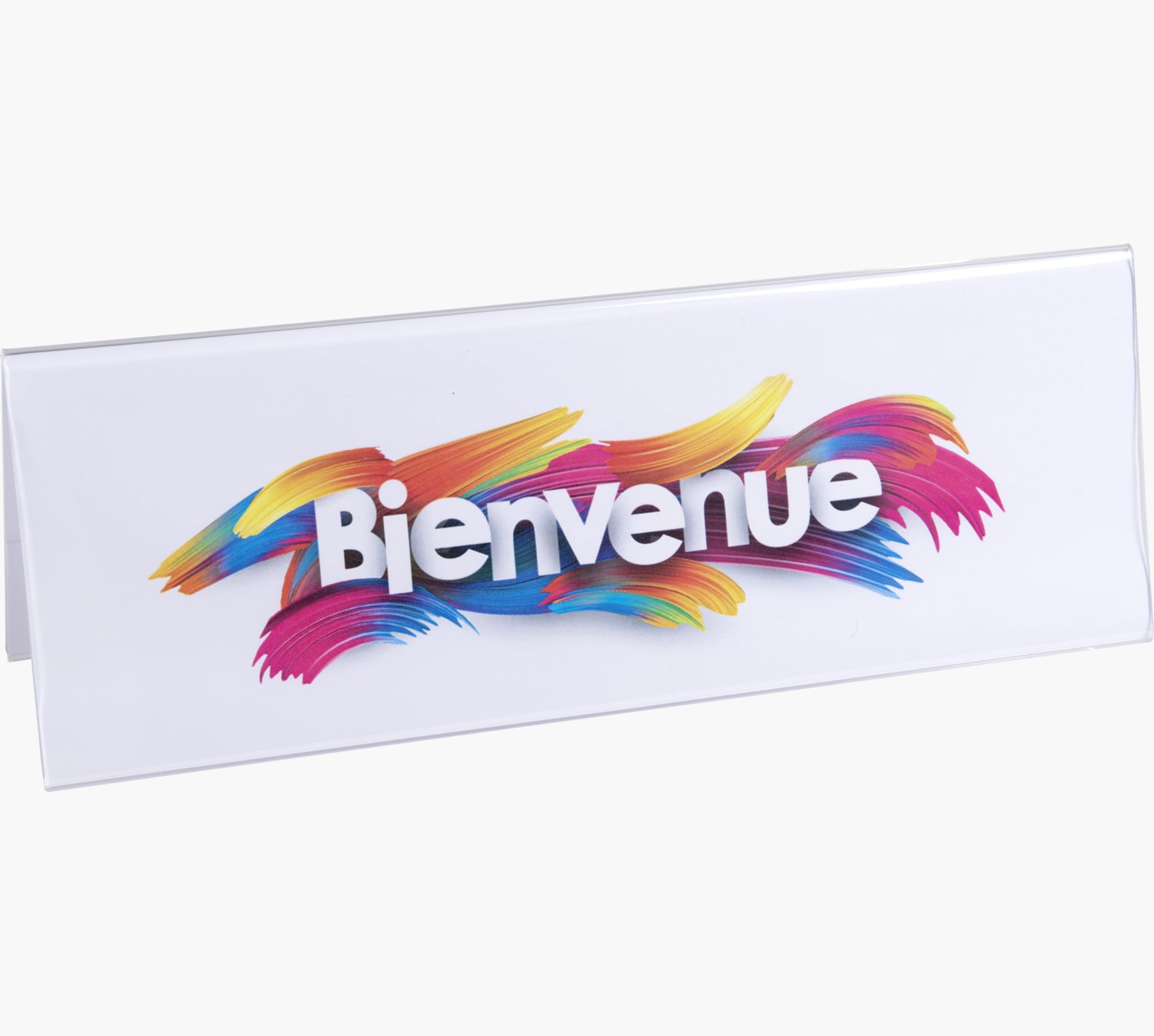 Exacompta Namensschild – 300 × 70 mm – Acryl – Weiss – 5 Stk.