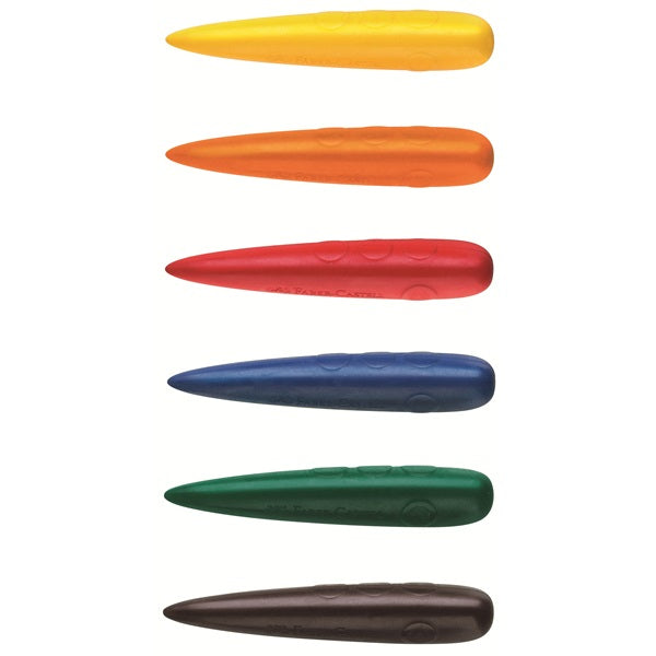 Faber-Castell Wachsmalstifte in Fingerform – bunt – 6 Farben