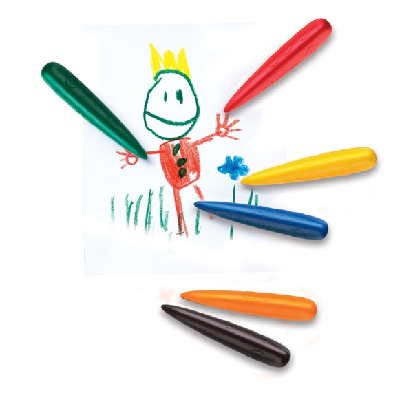 Faber-Castell Wachsmalstifte in Fingerform – bunt – 6 Farben