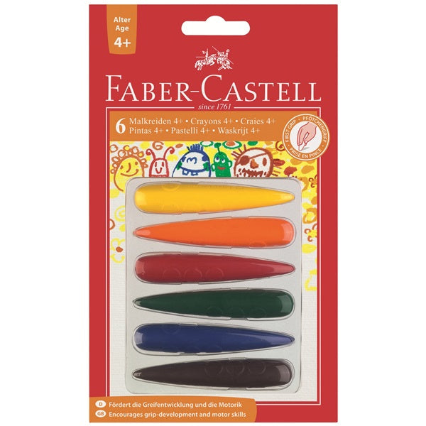 Faber-Castell Wachsmalstifte in Fingerform – bunt – 6 Farben