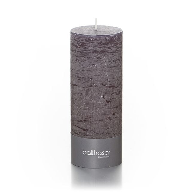 Balthasar Zylinderkerze – Ø 7 × 18 cm – 85 h, Paraffin, Grau