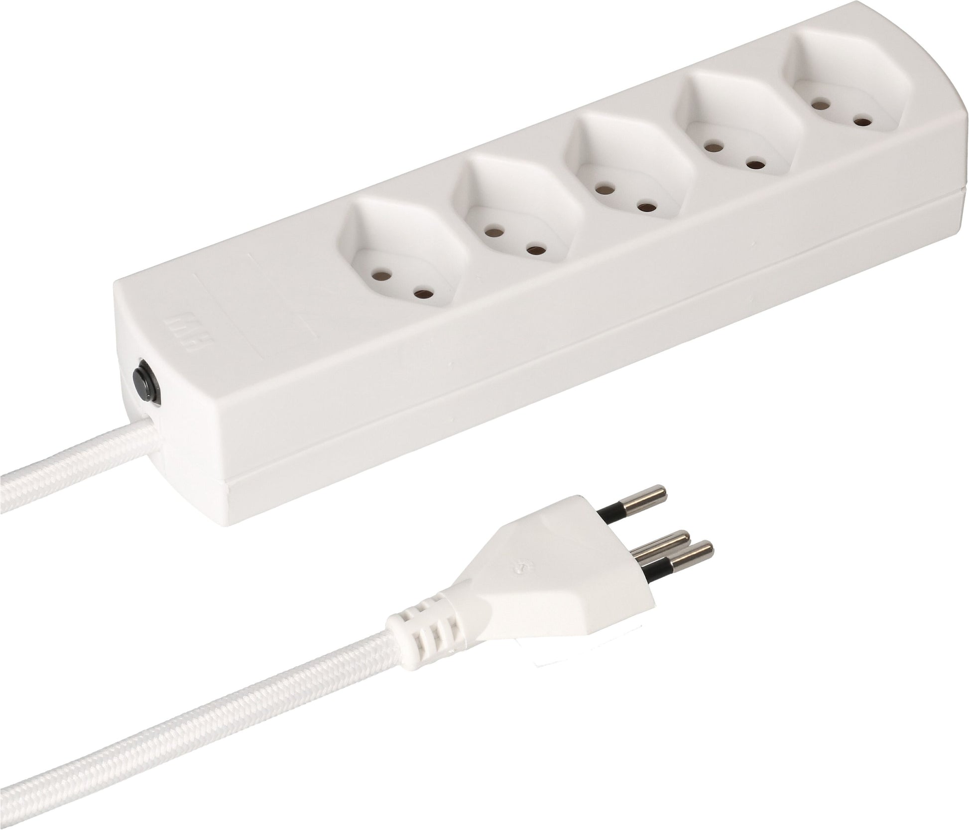 MaxTex Steckdosenleiste, 5×T13, ohne Schalter, 2 m, Eingang T12, IP20 – weiss