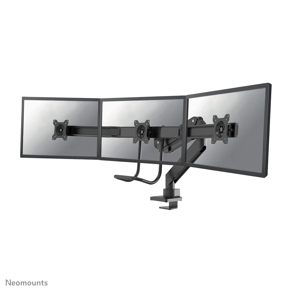 Neomounts NM-D775DX3BLACK – Monitorarm, 3-fach, Tischklemme/Tischdurchführung, bis 27", 1–6 kg, schwarz