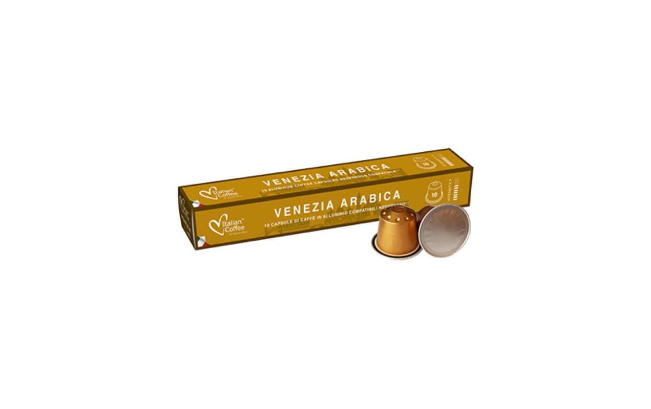 Italian Coffee Venezia Arabica – Kapseln für Nespresso – Latte Macchiato, Intensität 8, 10 Kapseln