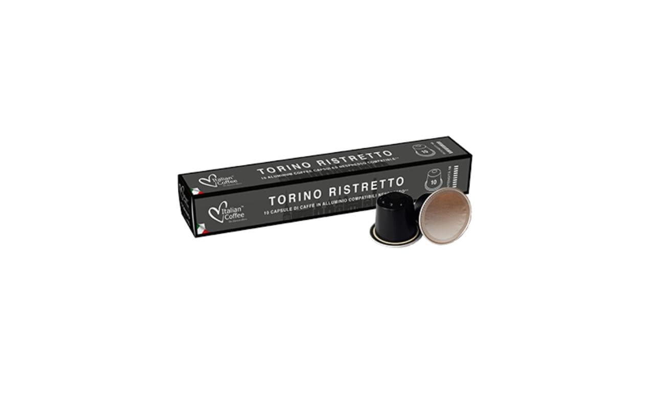Italian Coffee Torino – Kapseln für Nespresso – Ristretto, Intensität 8, 10 Kapseln