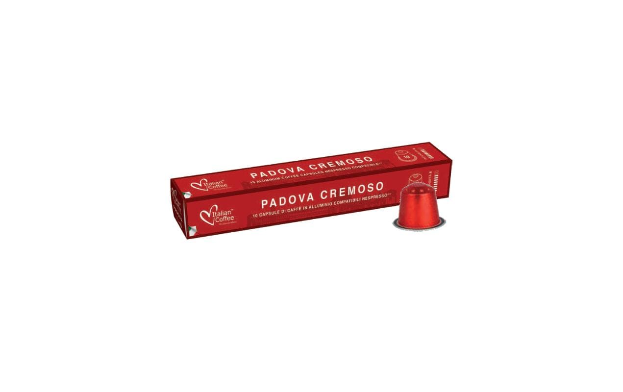 Italian Coffee Padova Cremoso – Kapseln für Nespresso – Espresso, Intensität 8, 10 Kapseln