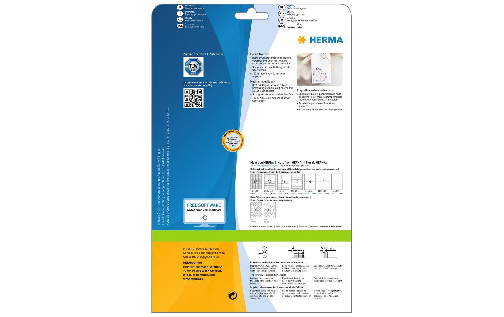 HERMA 10791 – Etiketten A4 Ø 60 mm – Papier, weiss – permanent haftend – Laser/Inkjet – 12 pro Blatt, 10 Blätter