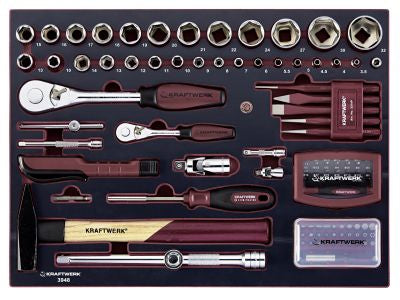KRAFTWERK Werkzeugkoffer 3948, 263 Teile, Aluminium, Schwarz, bestückt