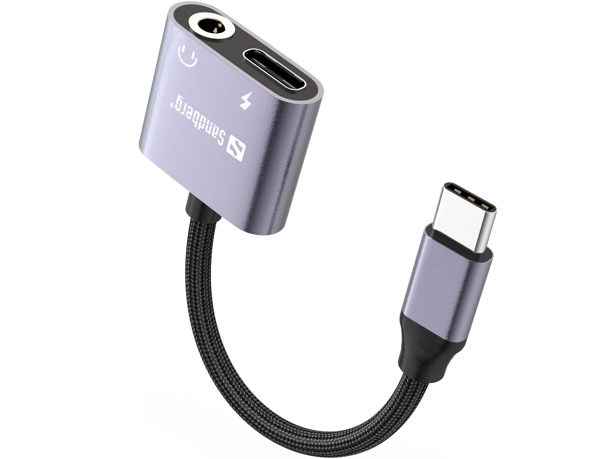 Sandberg 136-67 – Externe USB-Soundkarte – USB-C, 3,5 mm Klinke – Grau