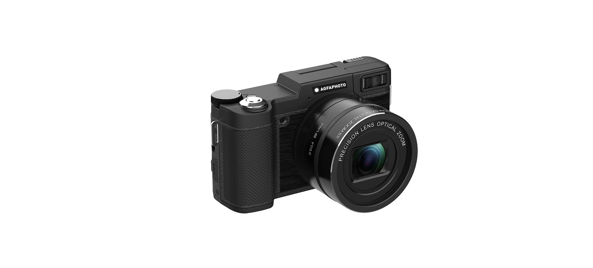 AgfaPhoto VLG4KOPT – Kompaktkamera, 24 MP, 4K 60 fps, 5× optischer Zoom, Schwarz