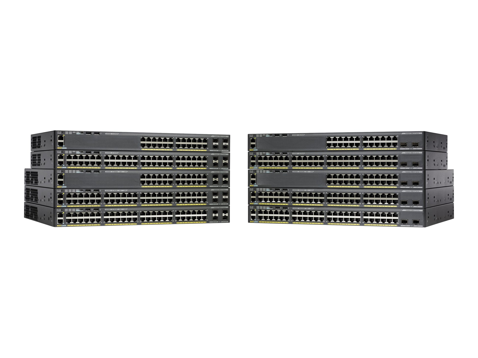 Cisco Catalyst 2960 X R48 – Managed Switch – 48×GbE, 2×SFP+, L2, PoE+ 370 W, 1U