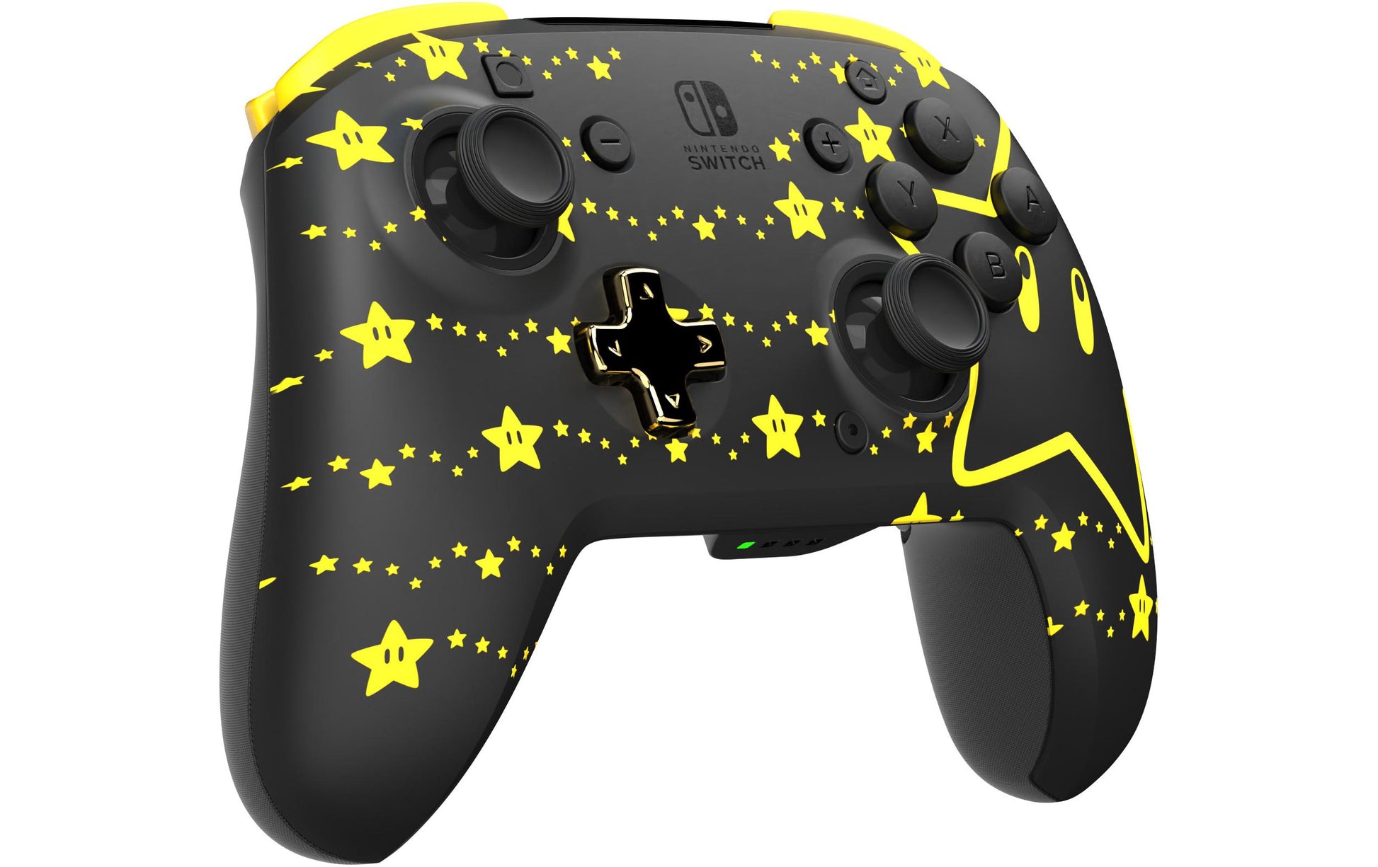 PDP Rematch Glow – Gamepad – Kabellos, leuchtet im Dunkeln, für Nintendo Switch & Switch OLED, Schwarz/Gelb