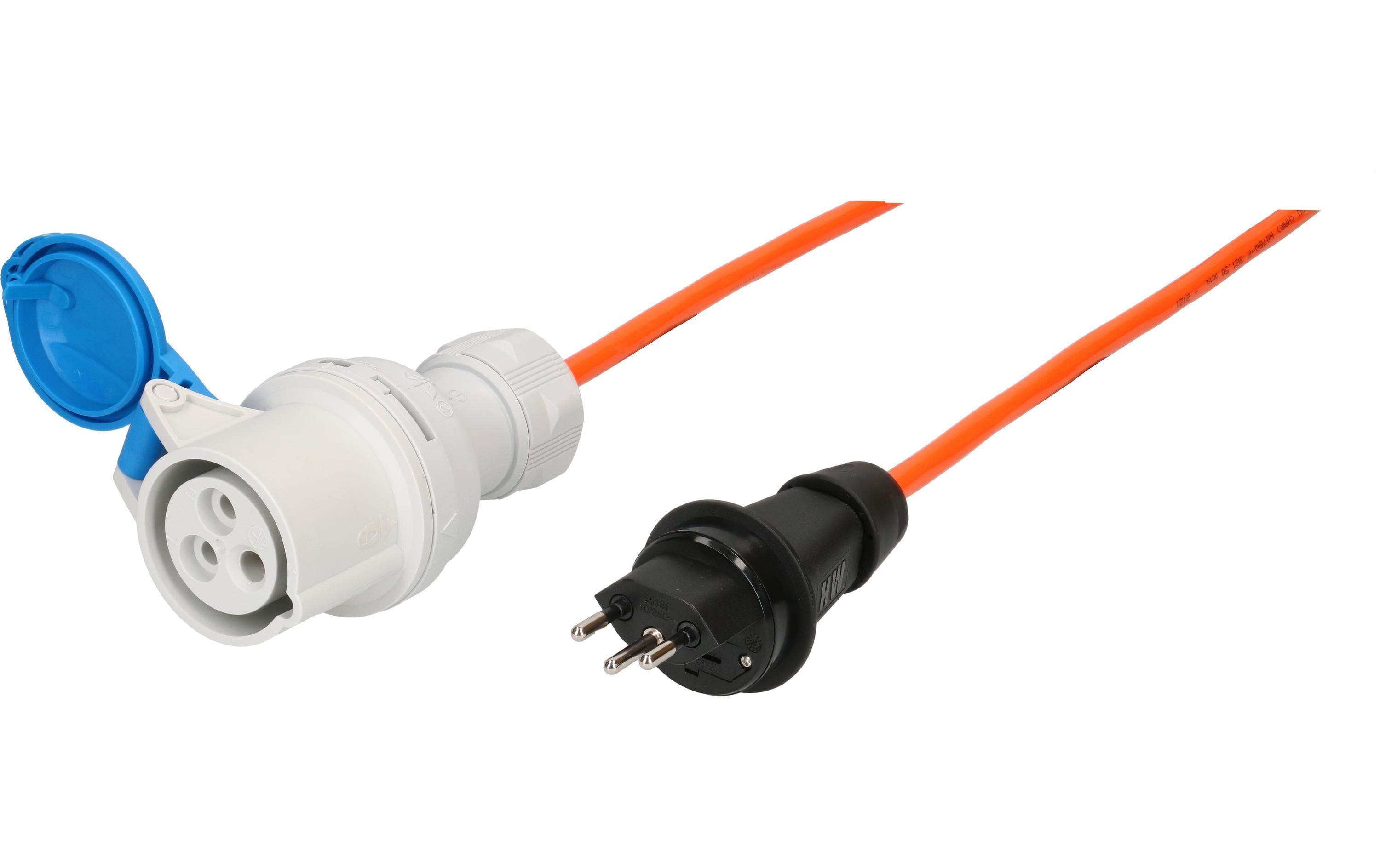 Maxcamp Adapterkabel, T13–CEE 16-3, 1,5 m, 1,5 mm² – Orange