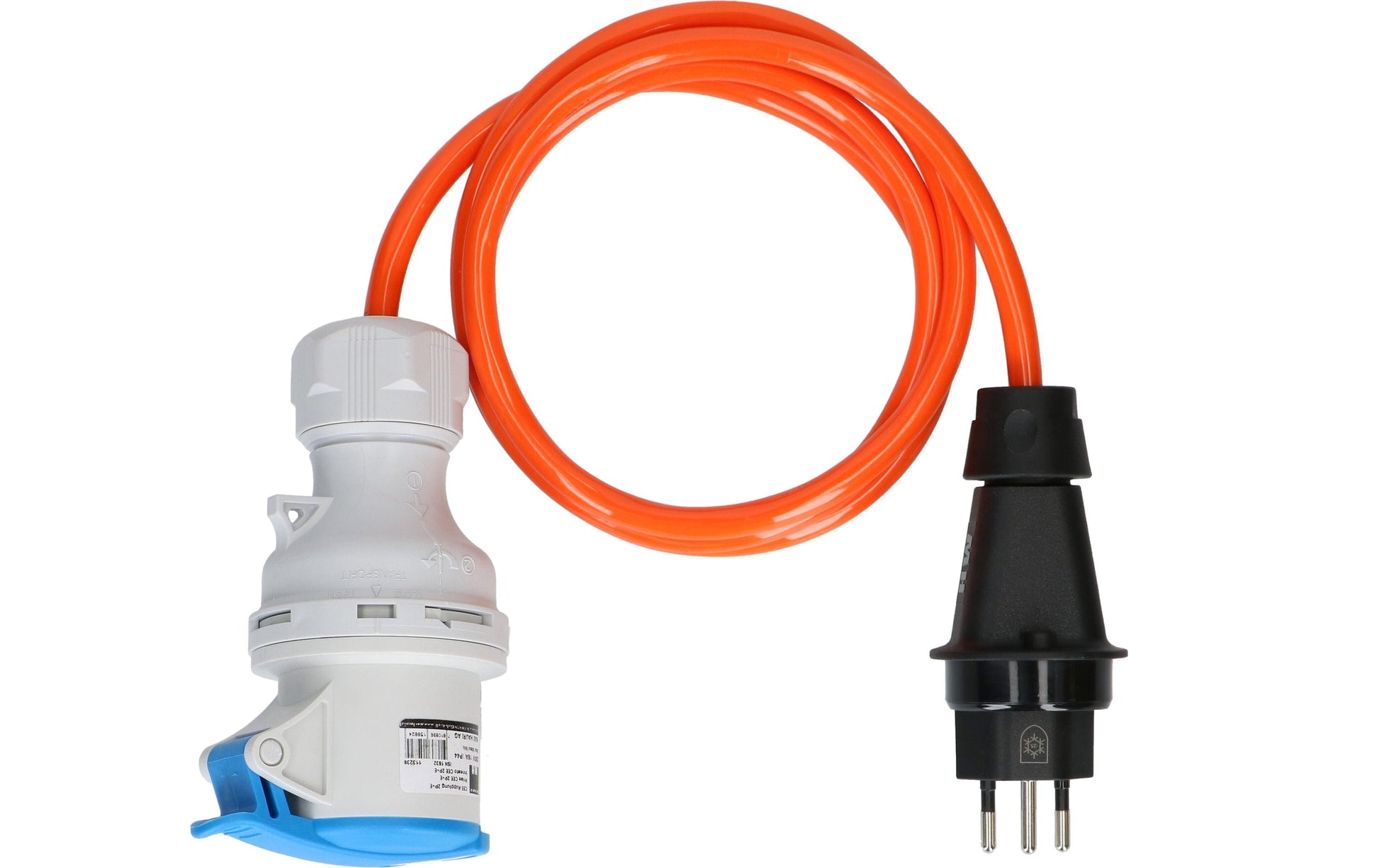 Maxcamp Adapterkabel, T13–CEE 16-3, 1,5 m, 1,5 mm² – Orange
