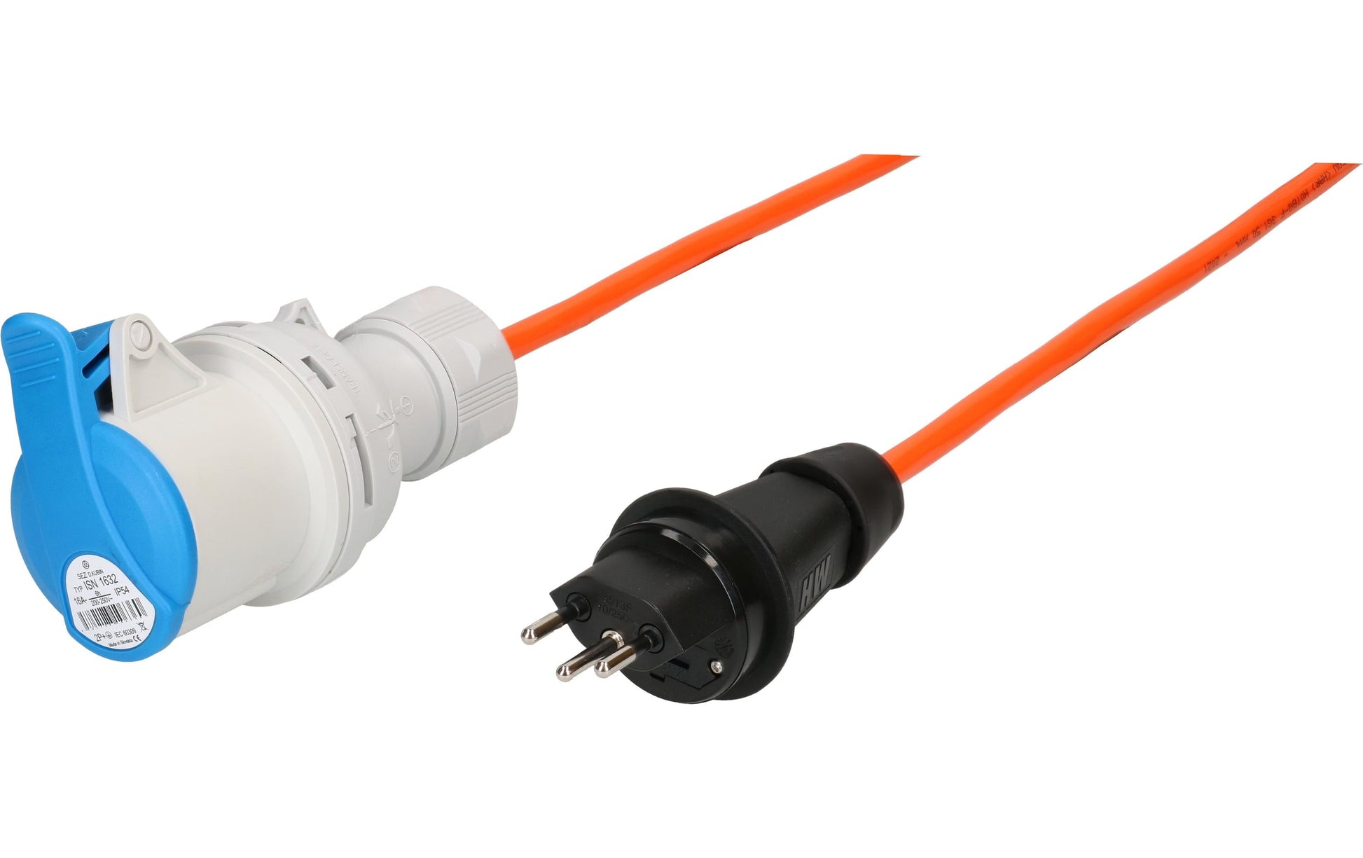 Maxcamp Adapterkabel, T13–CEE 16-3, 1,5 m, 1,5 mm² – Orange