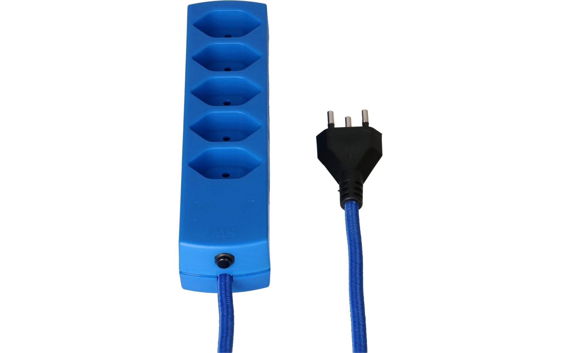 MaxTex Steckdosenleiste – 5× T13, 2 m, ohne Schalter, IP20, blau