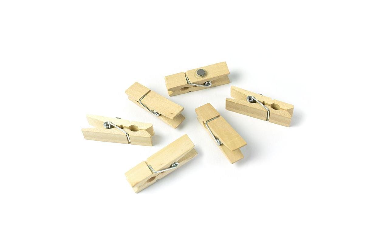Trendform WOODY KLIP Magnetclip – 45 × 10 × 10 mm – 6 Stück, Holz, Braun