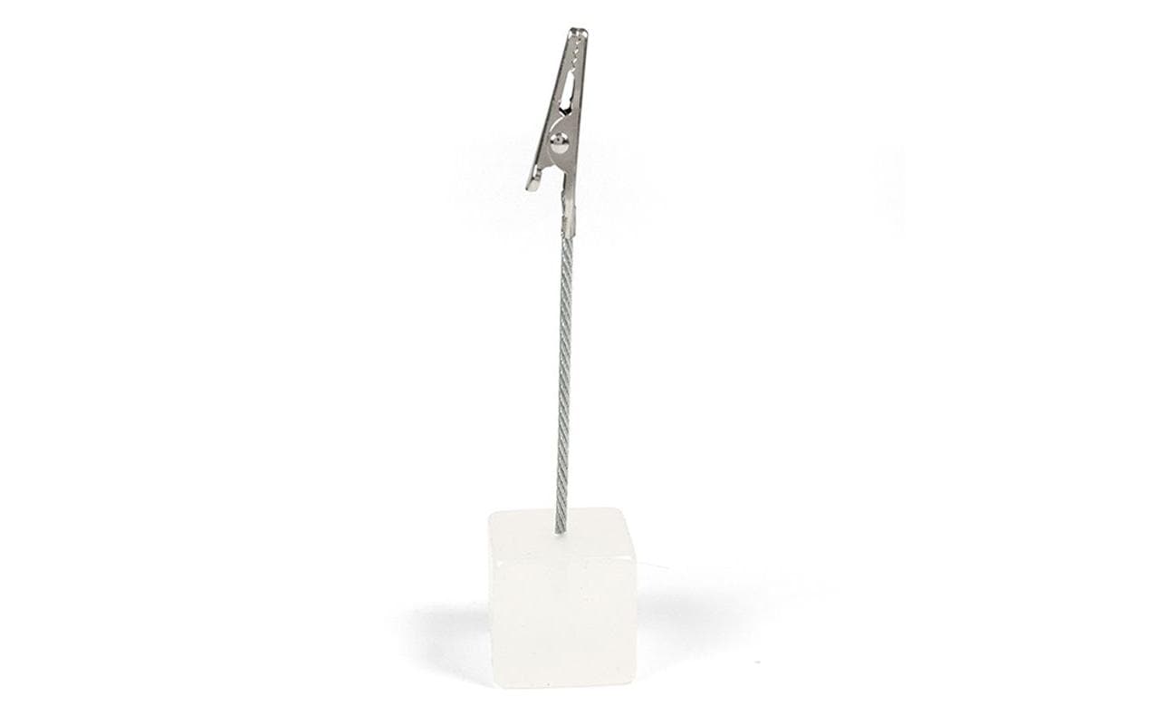 Trendform Zettelbox CUBE W20 – Metall/Harz, weiss, 110 × 25 mm