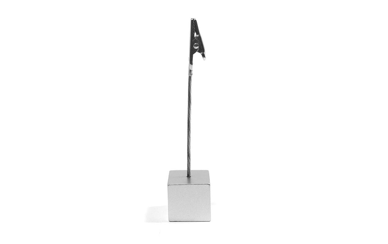Trendform Memo-Clip CUBE – Höhe 110 mm, 1 Stück, Kunstharz/Metall, silber