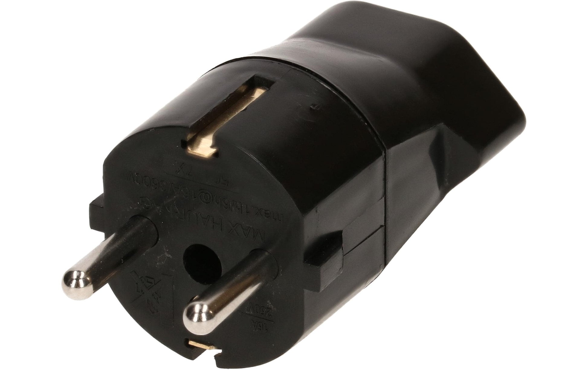 Max Hauri AG Max Hauri – Reiseadapter – geerdet, 16 A, 230 V – von Typ F zu Typ T23 – 40×30×70 mm – schwarz – 1 Stk.