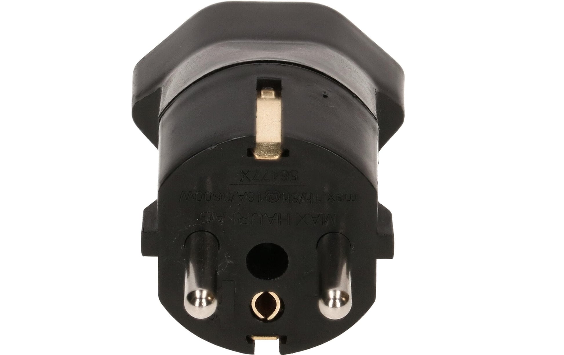 Max Hauri AG Max Hauri – Reiseadapter – geerdet, 16 A, 230 V – von Typ F zu Typ T23 – 40×30×70 mm – schwarz – 1 Stk.