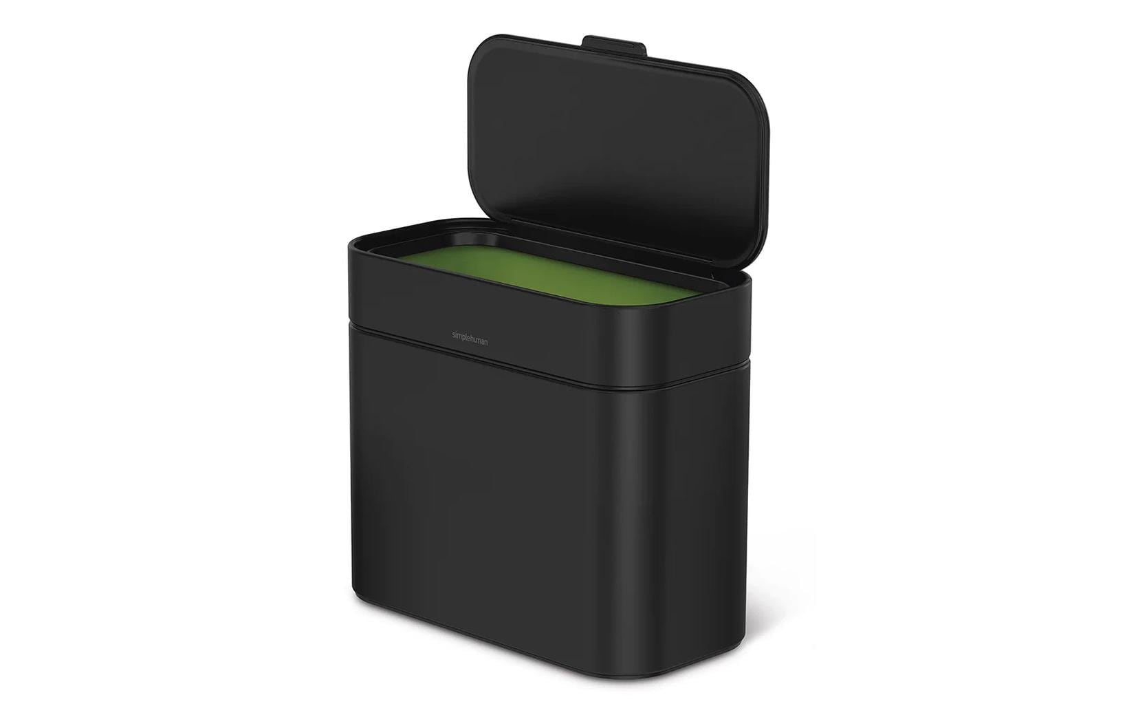 simplehuman Komposteimer CW1647 – 4 l – Edelstahl, rechteckig – schwarz matt