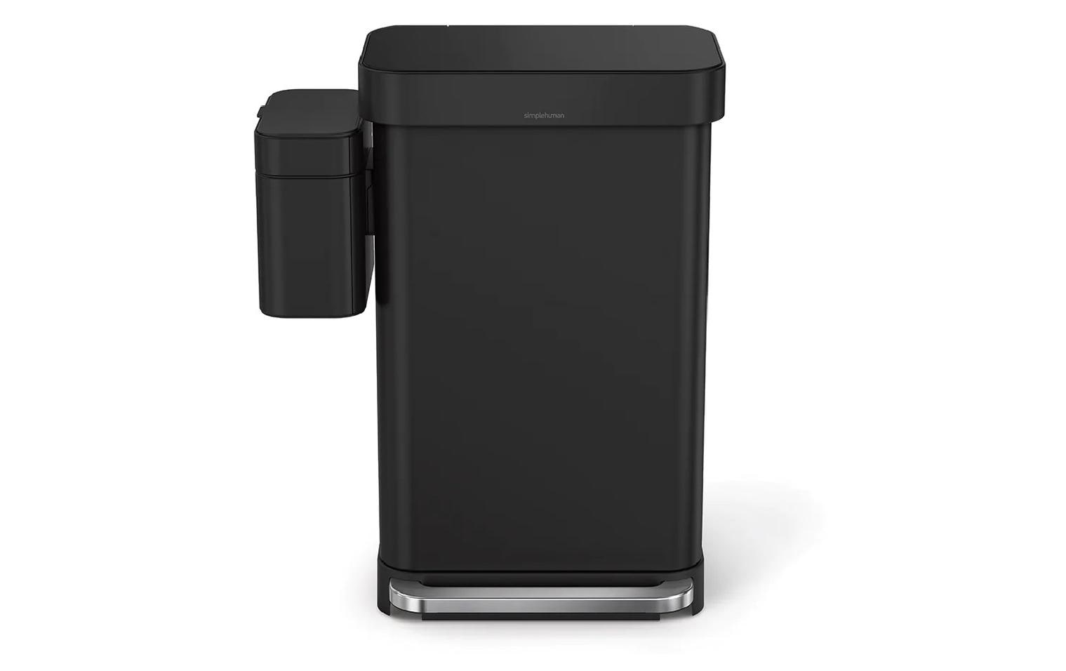 simplehuman Komposteimer CW1647 – 4 l – Edelstahl, rechteckig – schwarz matt
