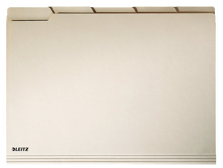 Leitz Register – A4, Kraftkarton, chamois, 60 mm Reiter, oben und links offen, lateral und vertikal abstellbar