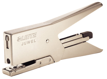 Leitz Juwel 2000 – Heftzange, 12 Blatt, für 4 mm, Einlegetiefe 28 mm, vernickelt