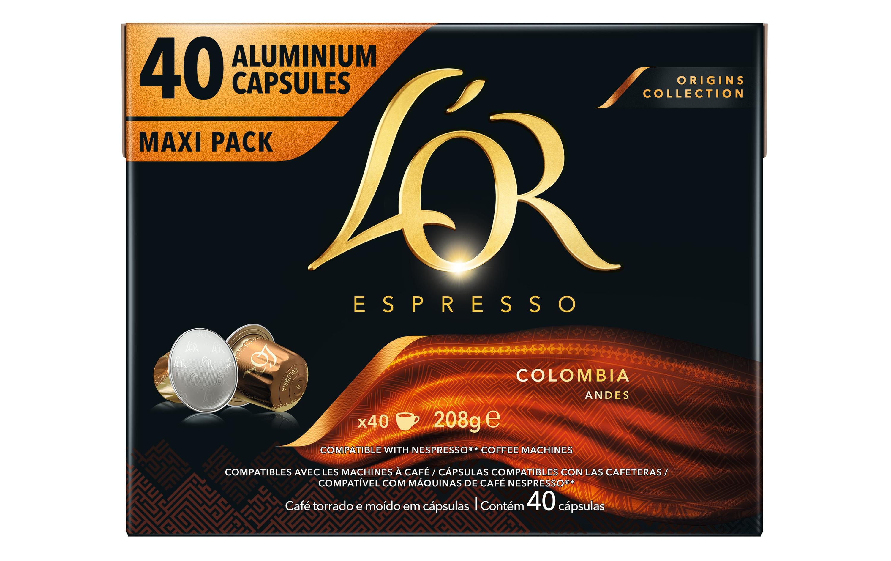 L'or Kapseln für Nespresso – Espresso, 40 Kapseln