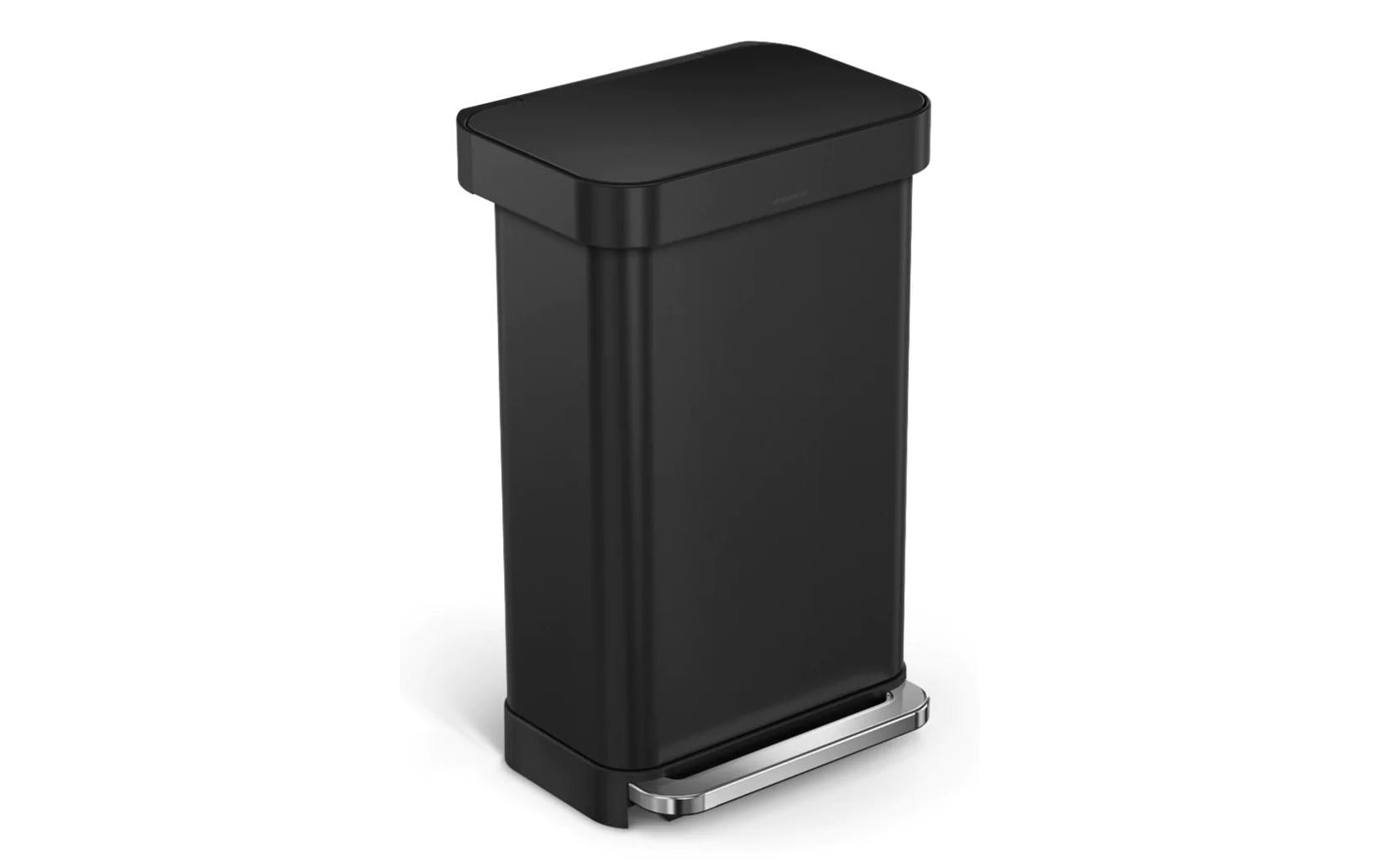 simplehuman Abfallcontainer – 45 l – Edelstahl – B × H × T 405 × 655 × 338 mm