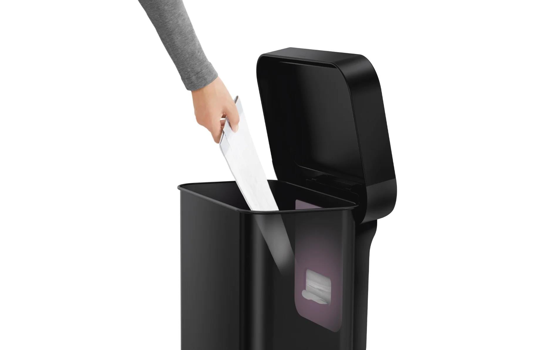 simplehuman Abfallcontainer – 45 l – Edelstahl – B × H × T 405 × 655 × 338 mm