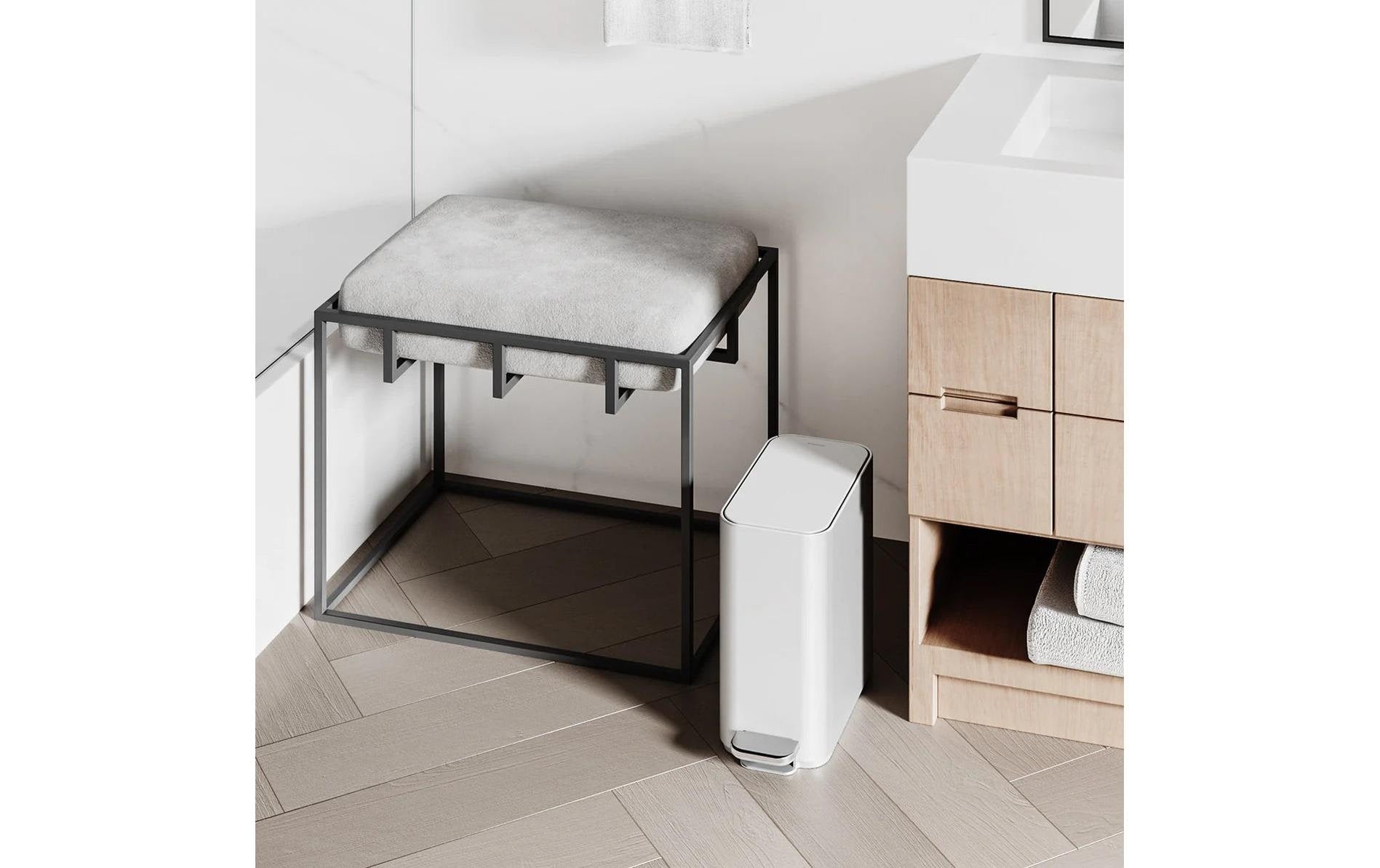 simplehuman Papierkorb – 5 l – Edelstahl – B × H × T 157 × 310 × 320 mm