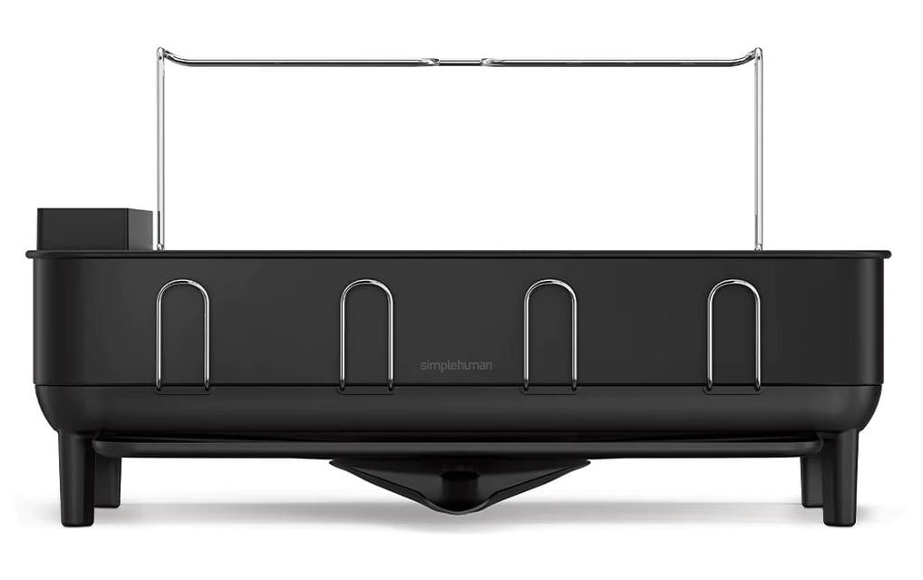 simplehuman Abtropfgestell 56,6 × 51,4 × 29,2 cm, Edelstahl/Kunststoff, schwarz matt