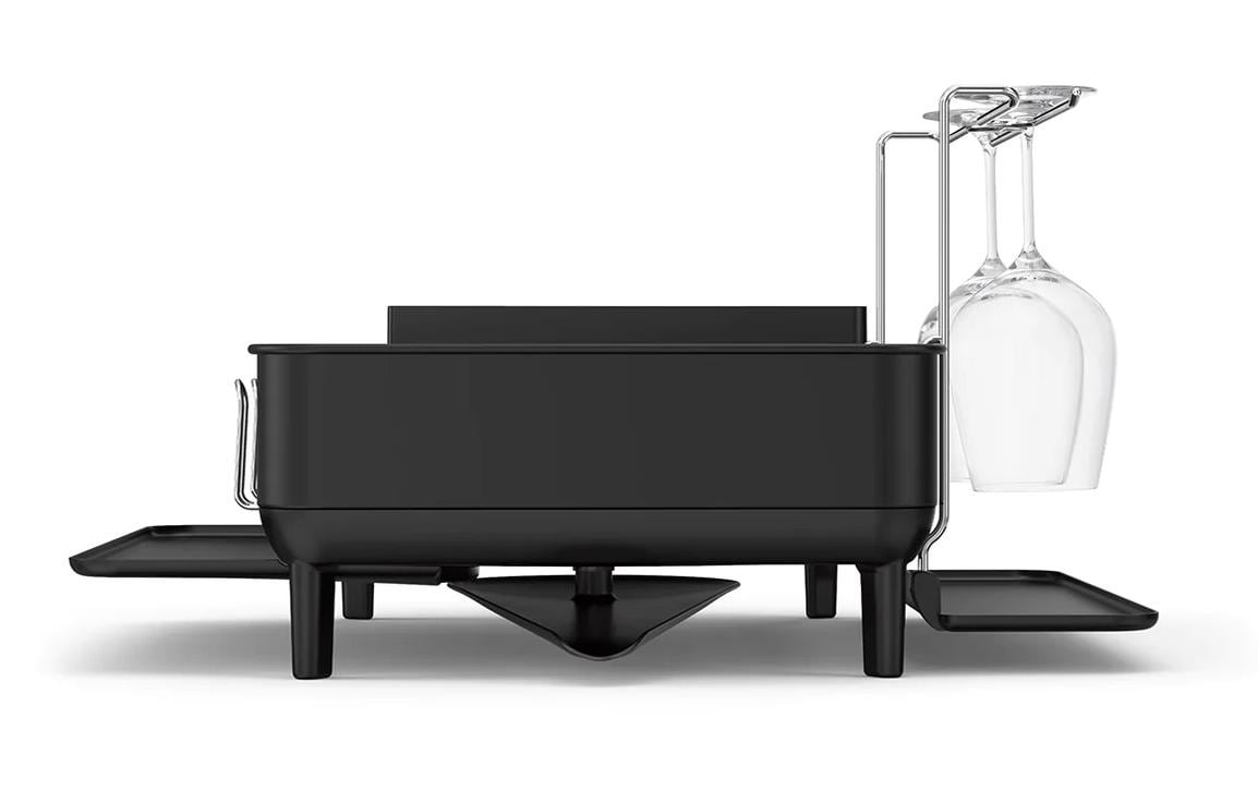 simplehuman Abtropfgestell 56,6 × 51,4 × 29,2 cm, Edelstahl/Kunststoff, schwarz matt
